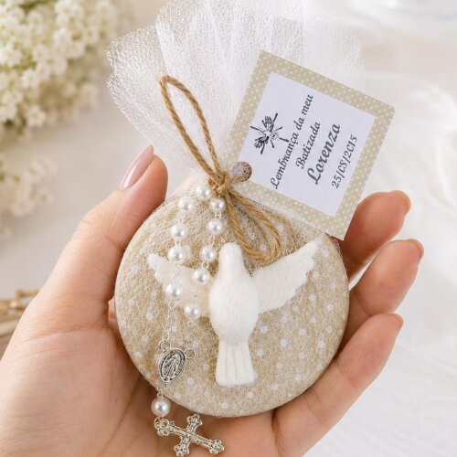 Lembrancinha De Batizado Com Espirito Santo Ímã Personalizado