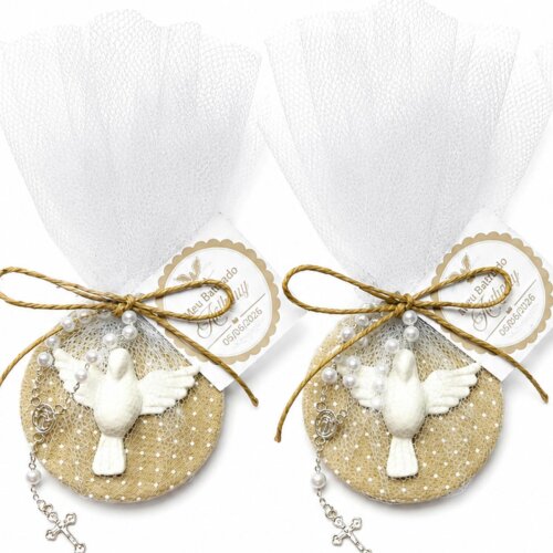 Lembrancinha De Batizado Com Ímã Espírito Santo Personalizado