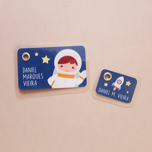 Kit Tags Plastificadas para Mochila, Estojo, Lancheira, Necessaire | Todos os Temas da Me Cola!
