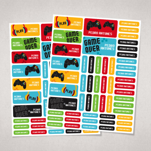 Etiquetas Escolares Vídeo Game