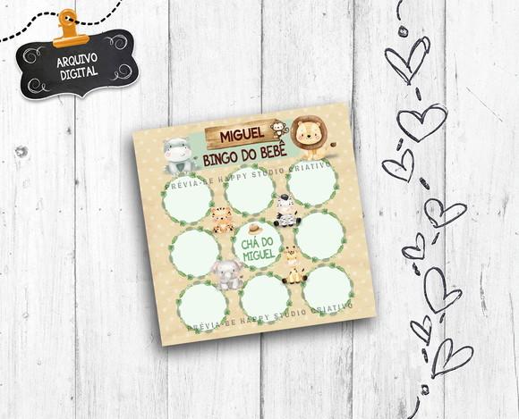 Brincadeira Chá de Bebê Bingo do Bebê arte digital