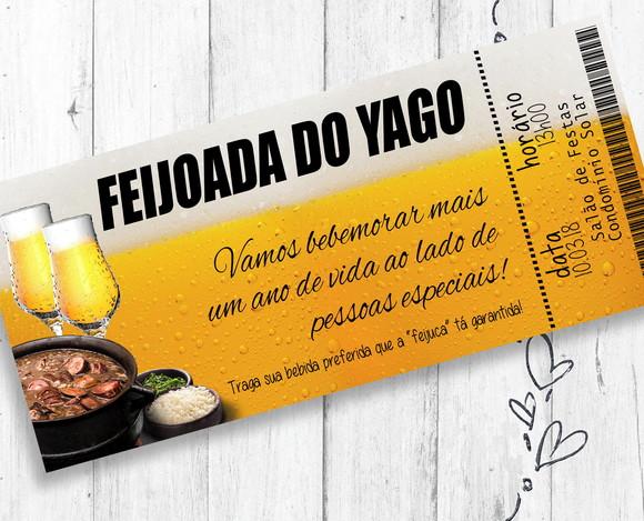 Convite Digital Boteco Feijoada tipo ingresso festa