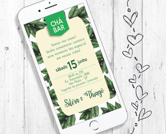 Convite Digital para Chá Bar casamento noivos