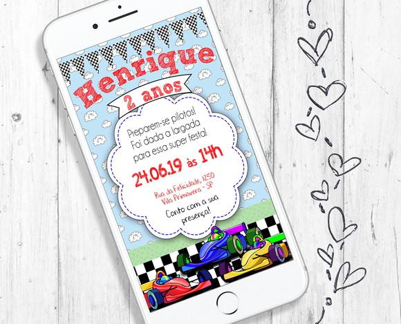 Convite Digital Corrida Fórmula 1