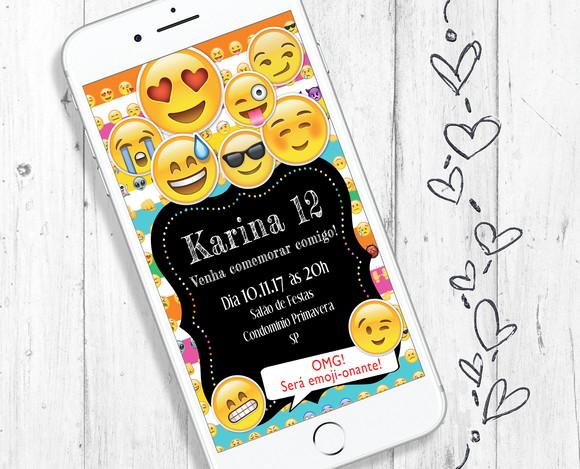 Convite Digital Emoji aniversário infantil