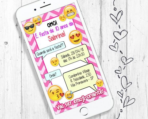 Convite Digital Emoji aniversário infantil