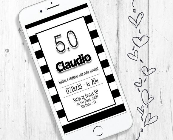 Convite Digital Festa 50 Anos aniversário cinquentei