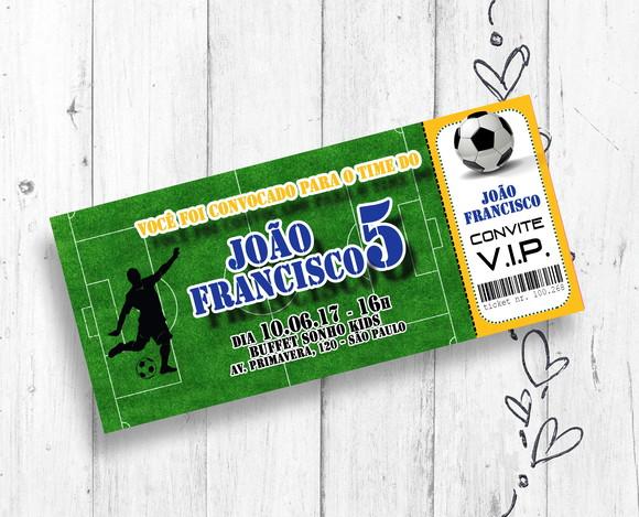 Convite Digital Futebol tipo Ingresso