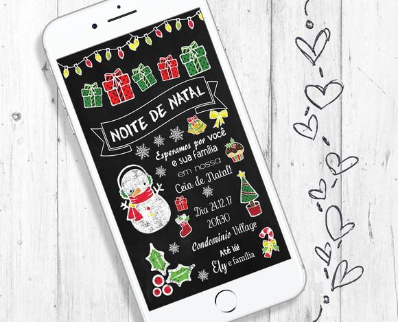 Convite Digital para Natal estilo chalkboard