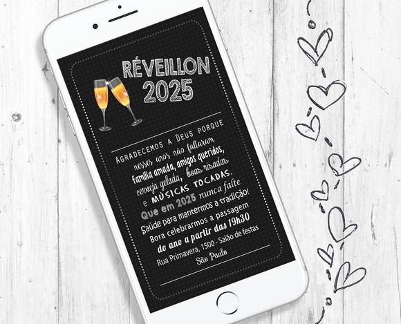 Convite Digital para evento Réveillon Ano Novo