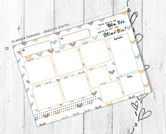 Planner Semanal Arquivo Digital