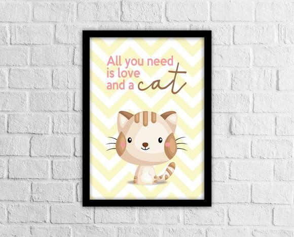 Quadro Gato Arte Digital