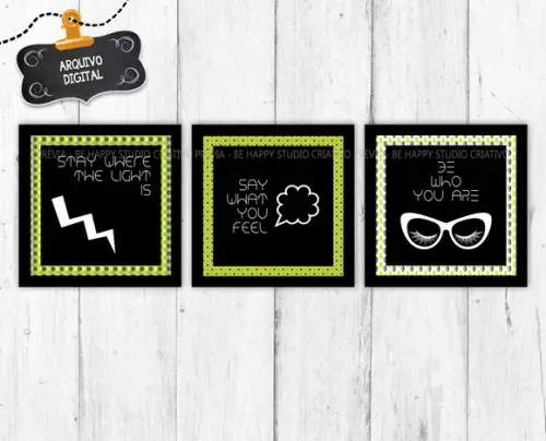 3 Artes Digitais para Quadro Sonhos Motivacional