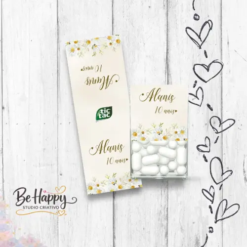 Adesivo para Balinha Tema Margarida Festa Lembrancinha 50 unids