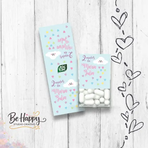 Adesivo para Balinha Tema Chuva de Amor Festa Lembrancinha 50 unids