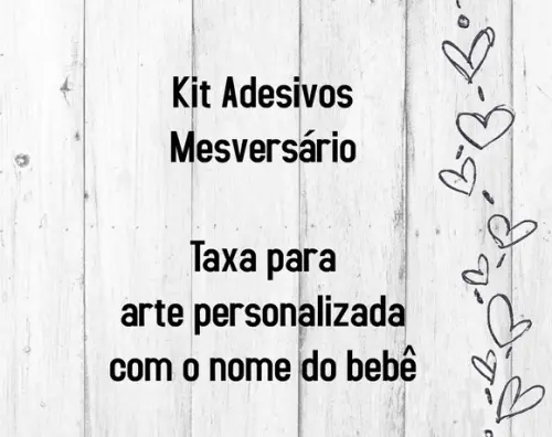 Personalizado Arte com Nome do Bebê Kit Mesversário Adesivos