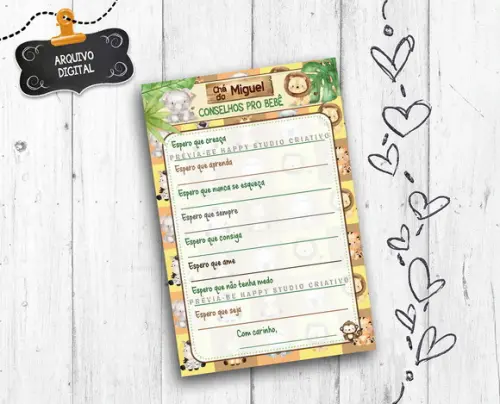 Brincadeira Chá de Bebê Conselhos Pro Bebê arquivo digital