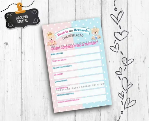 Brincadeira Chá Revelação Quem Conhece Mais a Mamãe arquivo digital