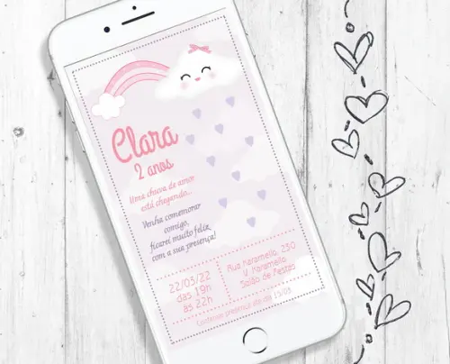 Convite Digital Chuva de Amor e Bênçãos