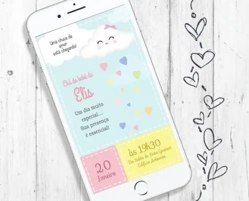 Convite Digital Chuva de Amor e Bênçãos