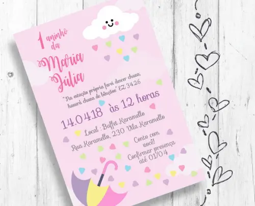 Convite Digital Chuva de Amor e Bênçãos