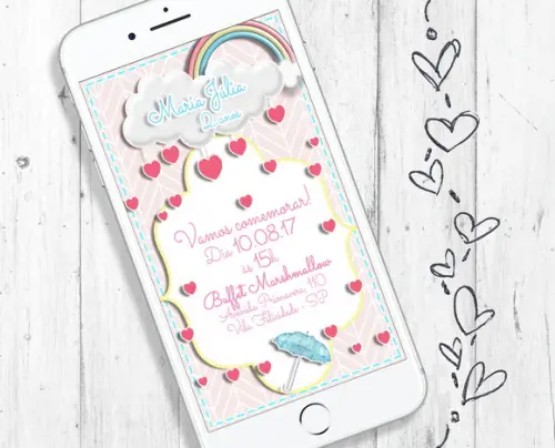 Convite Digital Chuva de Amor e Bênçãos