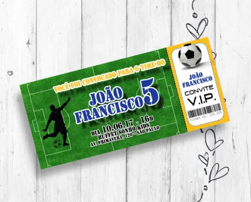 Convite Digital Futebol tipo Ingresso