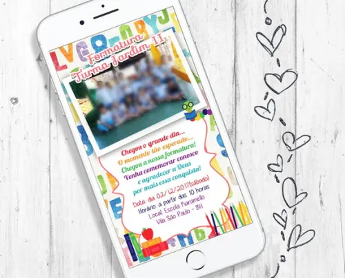 Convite Digital para Formatura Infantil