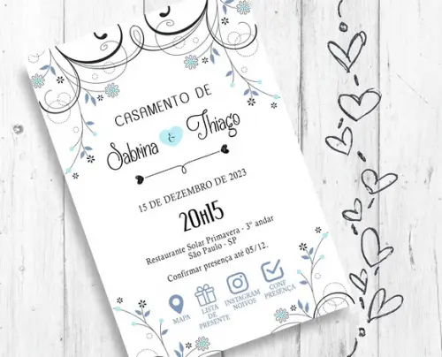 Convite digital Interativo de Casamento delicado