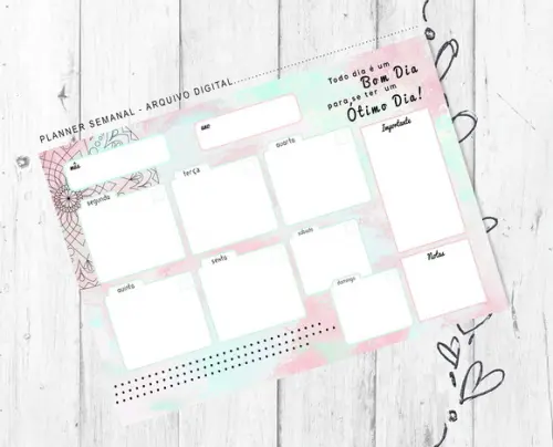 Planner Semanal Arquivo Digital