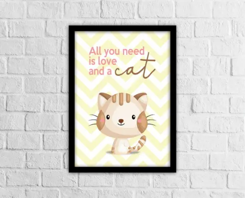 Quadro Gato Arte Digital
