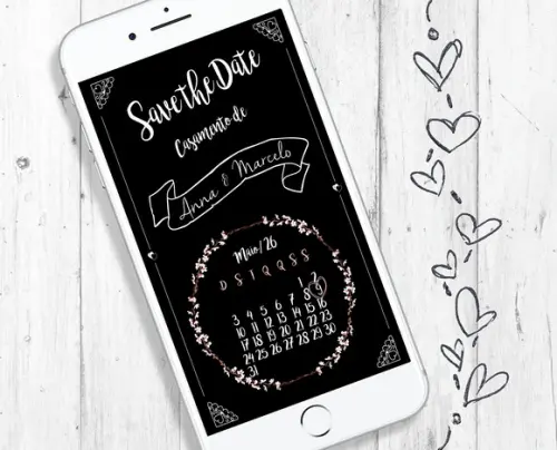Save The Date Digital Whatsapp Reserve a Data Floral Chique