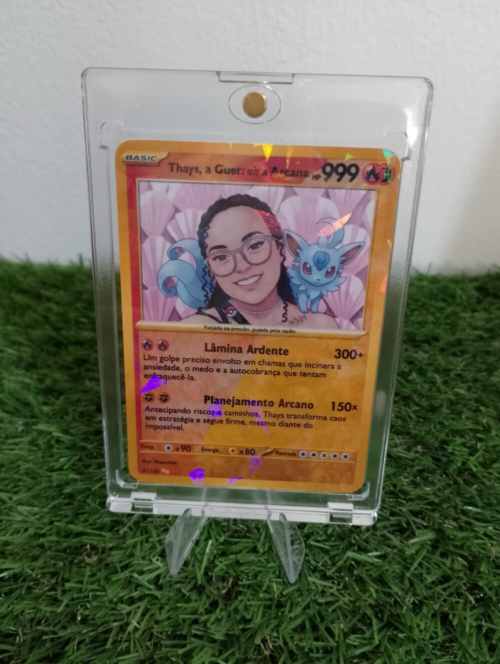 Carta Pokémon Personalizada+Suporte Expositor Acrílico