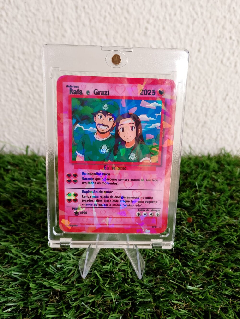 Carta Pokémon Personalizada+Suporte Expositor Acrílico