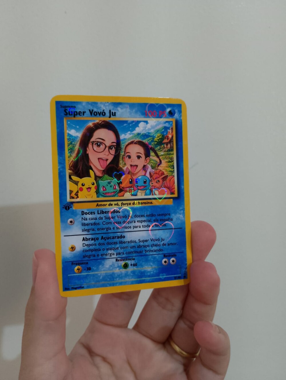 Carta Pokémon Personalizada+Suporte Expositor Acrílico