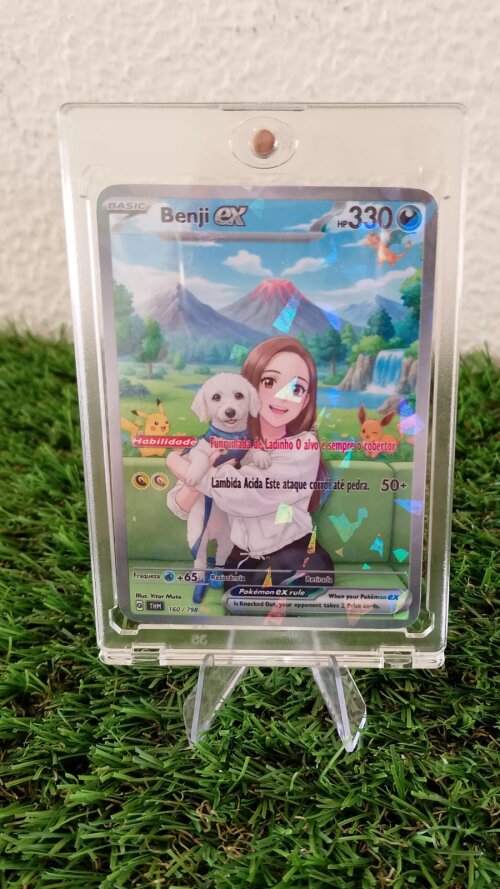Carta Pokémon Personalizada+Suporte Expositor Acrílico