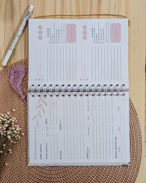 Agenda Permanente Personalizada Premium A5 | 2 Dias por Página (
