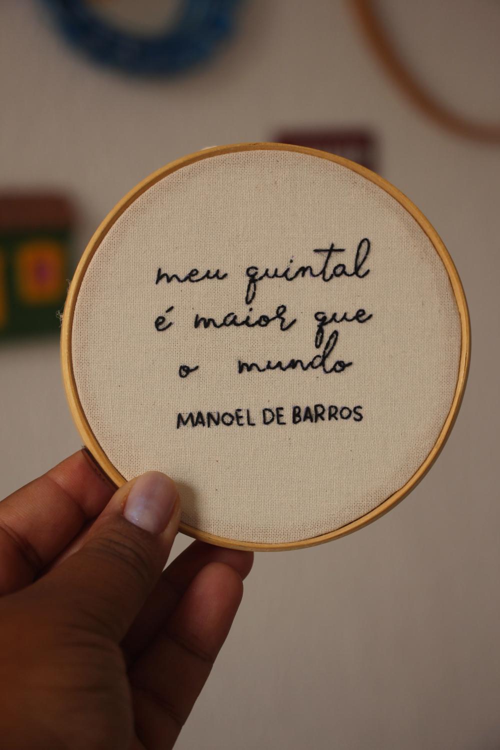 pronta entrega | Manoel de Barros - Poesia Bordada à Mão