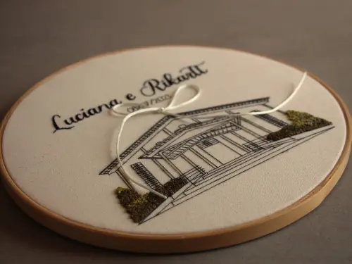 Bastidor porta-alianças bordado à mão | personalizado