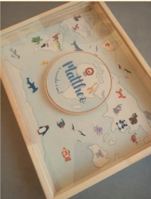 Quadro Mattheo - Mapa mundi animais