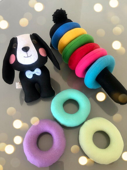 Brinquedo Pedagógico Cachorro das Argolas