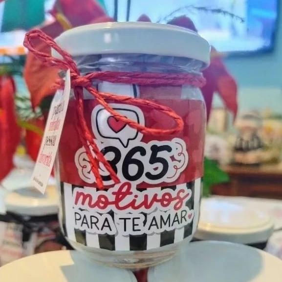 365 Motivos Para Te Amar - Pote do Amor Lembrancinha Namorados - 