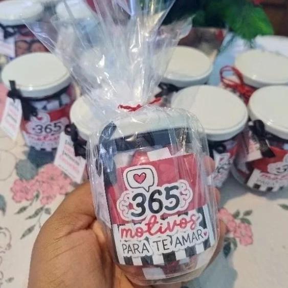 365 Motivos Para Te Amar - Pote do Amor Lembrancinha Namorados - 