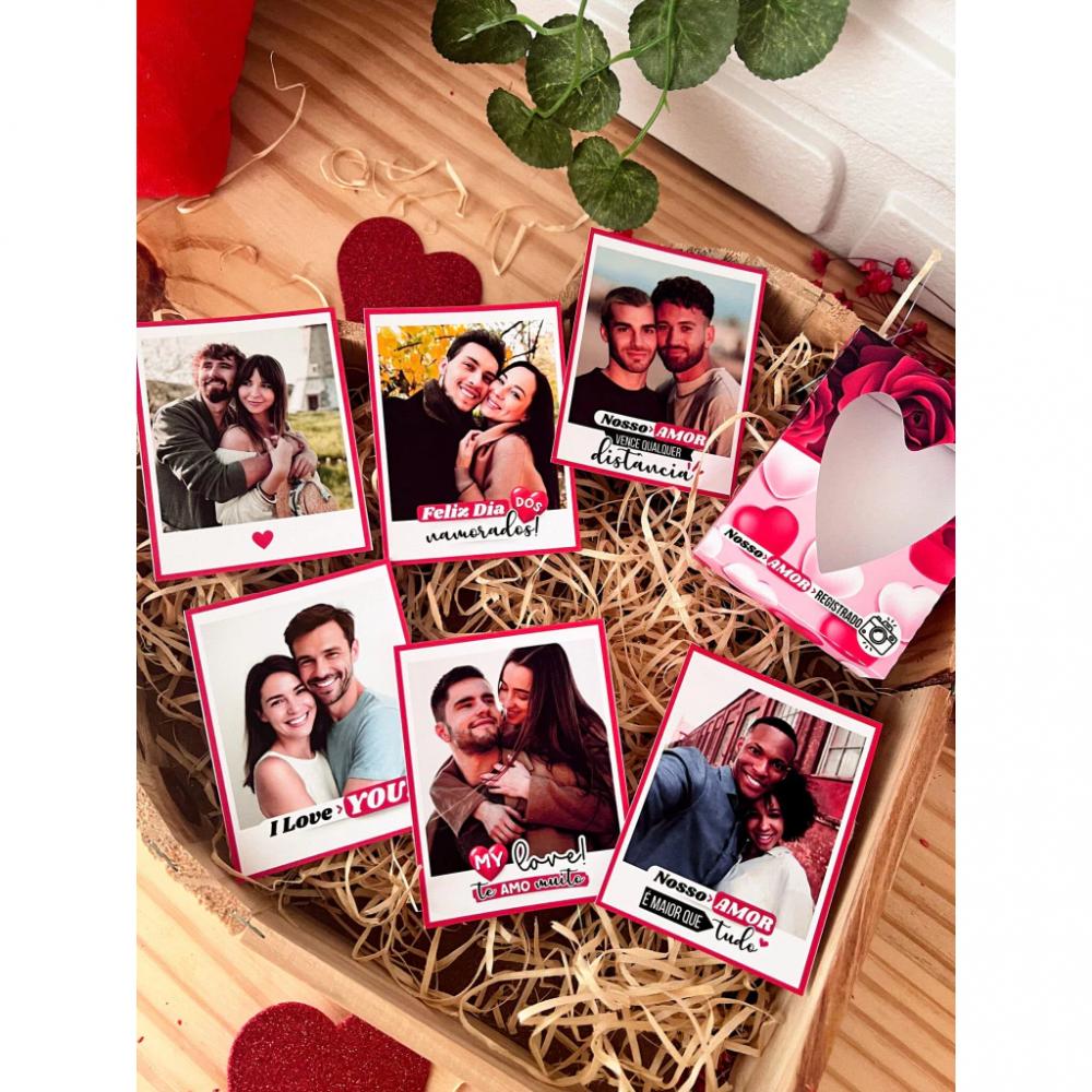 Foto Polaroid Namorados Com Caixa Coração - Presente de Dia dos