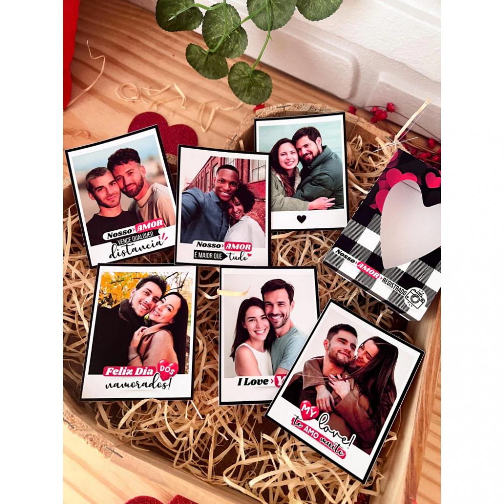 Foto Polaroid Namorados Com Caixa Coração - Presente de Dia dos