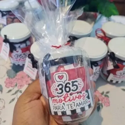 365 Motivos Para Te Amar - Pote do Amor Lembrancinha Namorados - 