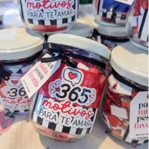 365 Motivos Para Te Amar - Pote do Amor Lembrancinha Namorados - 