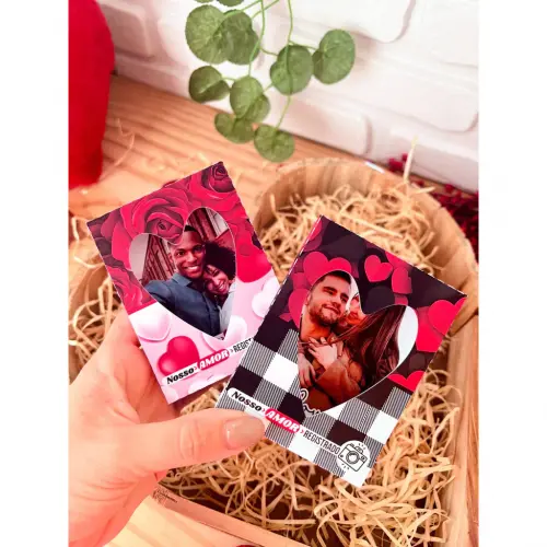 Foto Polaroid Namorados Com Caixa Coração - Presente de Dia dos Namorados Romântico