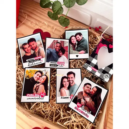 Foto Polaroid Namorados Com Caixa Coração - Presente de Dia dos
