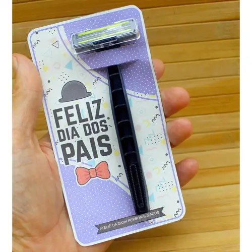 Barbeador com Personalizado Dia dos Pais - Barbeador com Card Dia